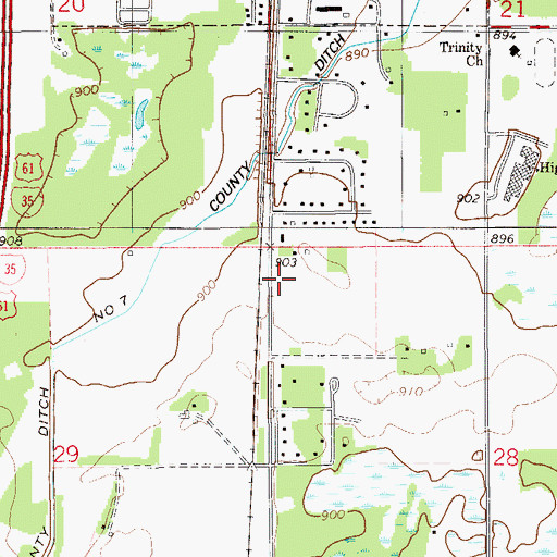 Topographic Map of North Branch Fire Department, MN