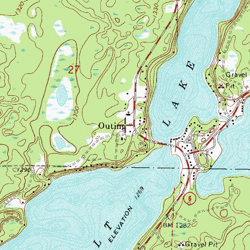 Topographic Map of Crooked Lake Volunteer Fire Department Canister Station, MN