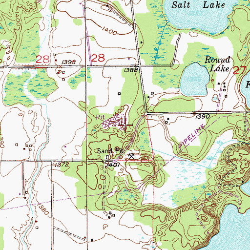 Topographic Map of Biwabik Township Volunteer Fire Department, MN