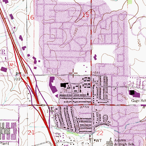 Topographic Map of Rochester Fire Department Station 4, MN
