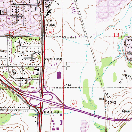 Topographic Map of Rochester Fire Department Station 5, MN