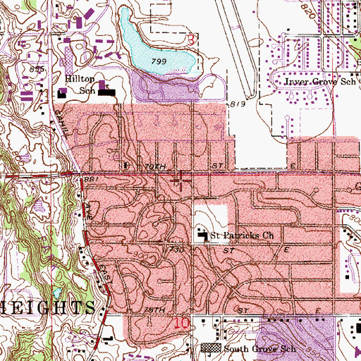 Topographic Map of Inver Grove Heights Fire Department Station 1 Headquarters, MN