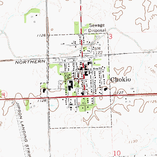 Topographic Map of Chokio Fire Department, MN