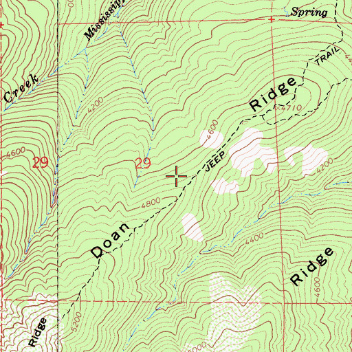 Topographic Map of Doan Ridge, CA