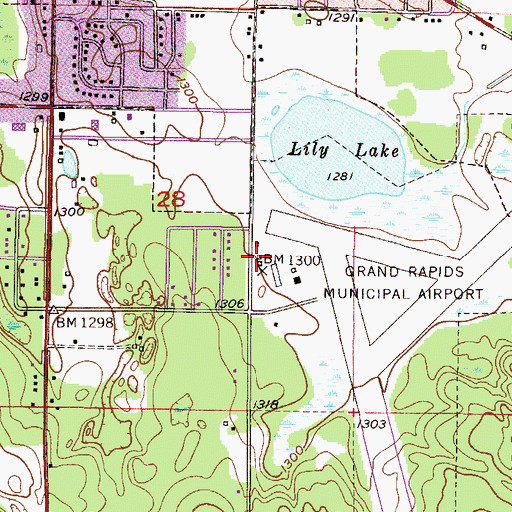 Topographic Map of Grand Rapids Fire Department South Side Station, MN