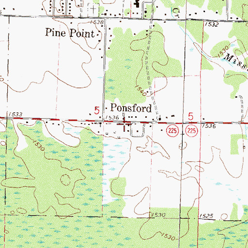 Topographic Map of Carsonville Volunteer Fire Department, MN