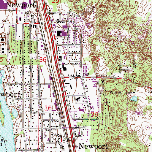 Topographic Map of Newport Fire Department Station 2, MN