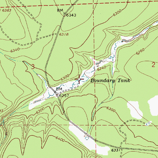 Topographic Map of Boundary Tank, AZ