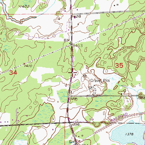 Topographic Map of Town of Great Scott Fire Department Station 3, MN