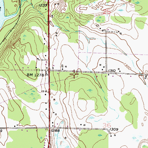 Topographic Map of East Brevator Fire Department, MN