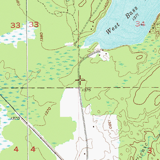 Topographic Map of Ellsburg Volunteer Fire Department West Beth Hall, MN