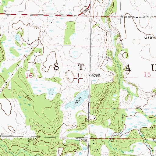 Topographic Map of Saint Augusta Fire Department, MN