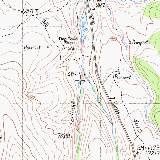 Topographic Map of Dog Creek, CA