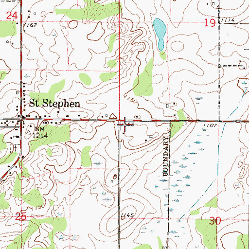 Topographic Map of Saint Stephen Fire Station, MN