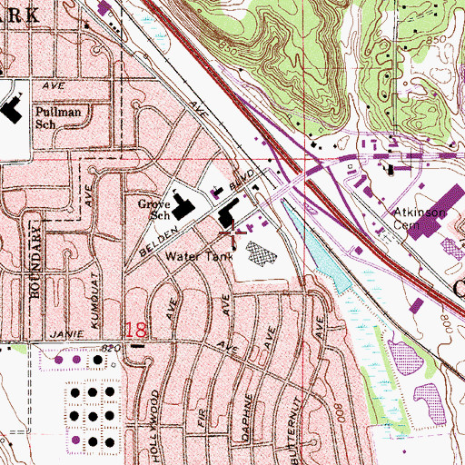 Topographic Map of Cottage Grove Fire Department Station 1, MN