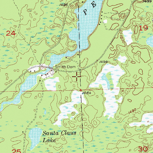 Topographic Map of Pequaywan Lake Area Fire Department, MN
