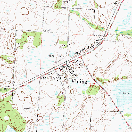 Topographic Map of Vining Fire Department, MN