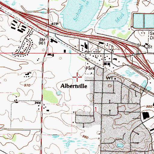 Topographic Map of Albertville Fire Department, MN