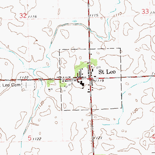 Topographic Map of Saint Leo Fire Department, MN