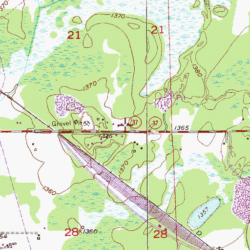 Topographic Map of Clinton Volunteer Fire Department, MN