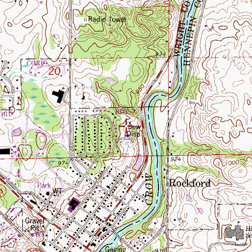 Topographic Map of Rockford Volunteer Fire and Rescue Department, MN