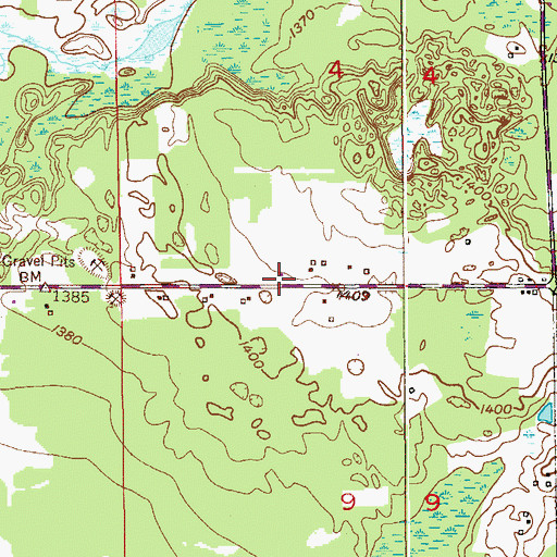 Topographic Map of Makinen Fire Department, MN