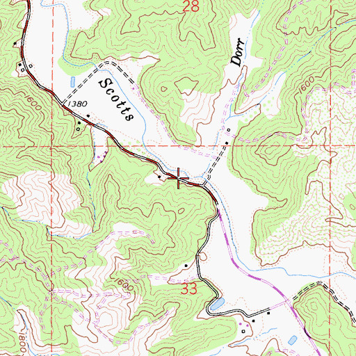 Topographic Map of Dorr Creek, CA
