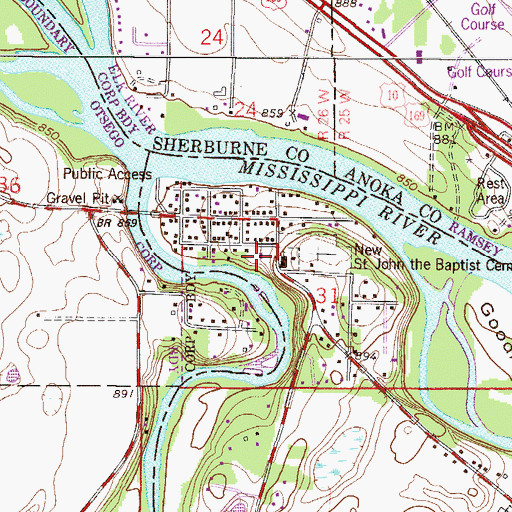 Topographic Map of Dayton Fire Department Station 1, MN