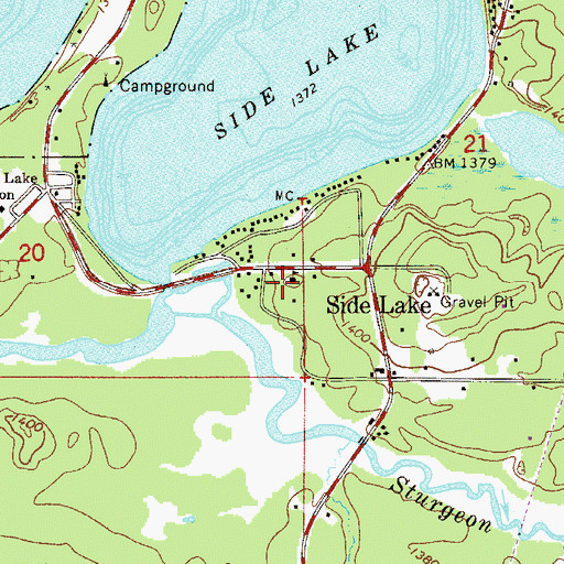 Topographic Map of French Township Volunteer Fire Department, MN
