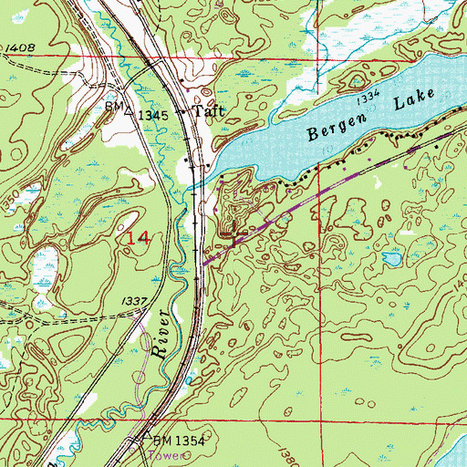 Topographic Map of Grand Lake Volunteer Fire Department Station 2 North, MN