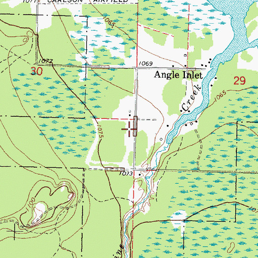 Topographic Map of Northwest Angle Fire Department, MN