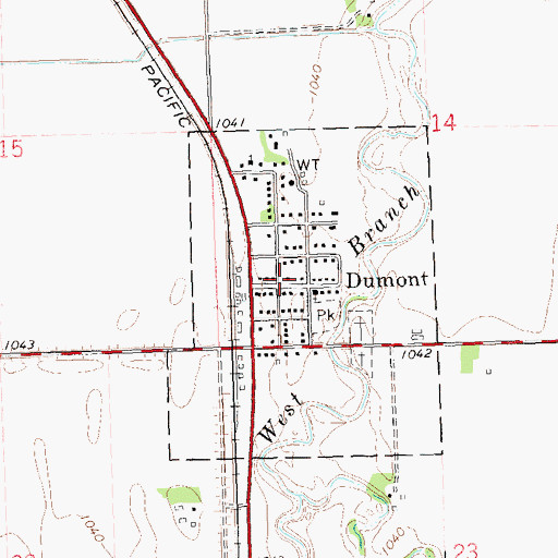 Topographic Map of Dumont Fire Department, MN