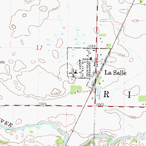 Topographic Map of LaSalle Volunteer Fire Department, MN