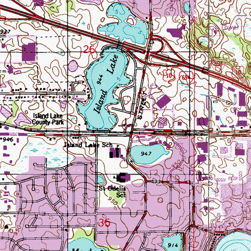 Topographic Map of Lake Johanna Fire Department Station 140, MN