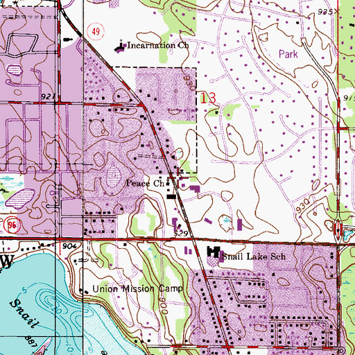 Topographic Map of Lake Johanna Fire Department Station 120, MN