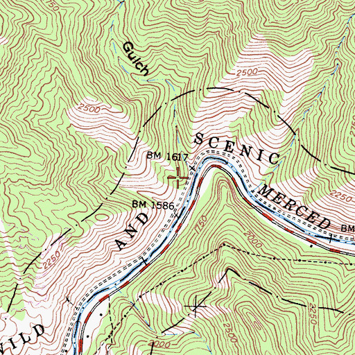 Topographic Map of Dry Gulch, CA