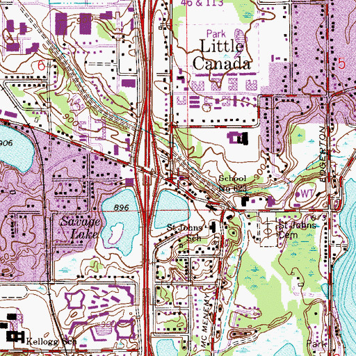Topographic Map of Little Canada Fire Department, MN
