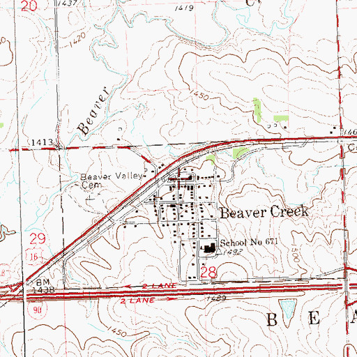 Topographic Map of Beaver Creek Fire Department, MN