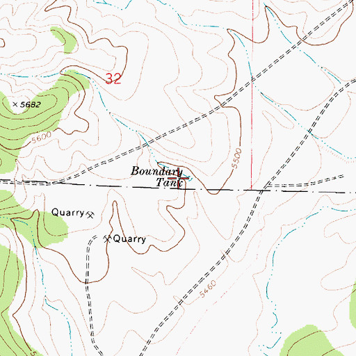 Topographic Map of Boundary Tank, AZ