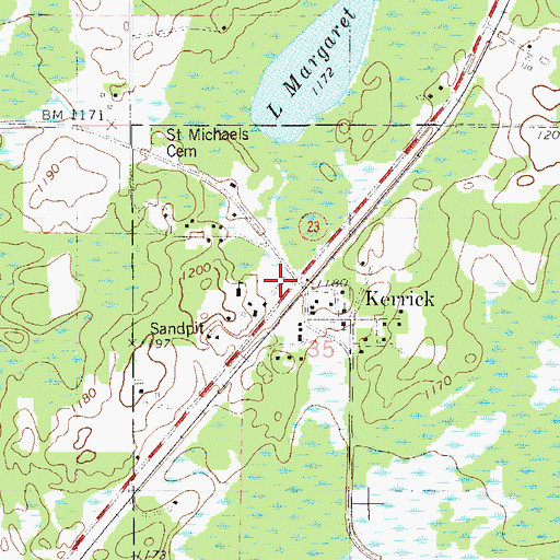 Topographic Map of Kerrick Fire and Rescue, MN