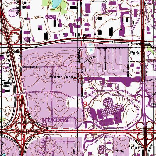 Topographic Map of Roseville Fire Department Station 2, MN