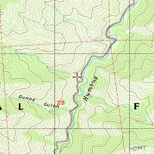 Topographic Map of Dunns Gulch, CA