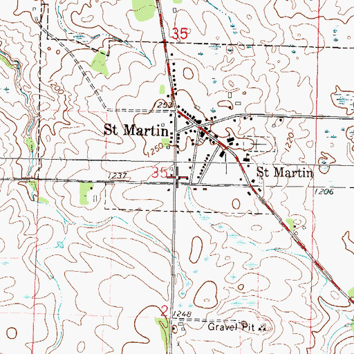 Topographic Map of Saint Martin Volunteer Fire and Rescue Department, MN