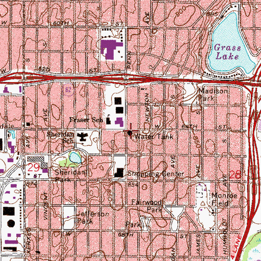 Topographic Map of Richfield Fire Department Station 2, MN