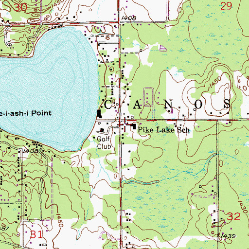 Topographic Map of Canosia Volunteer Fire Department, MN