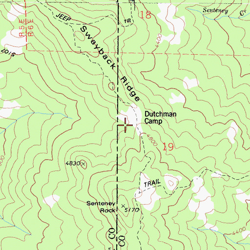Topographic Map of Dutchman Camp, CA