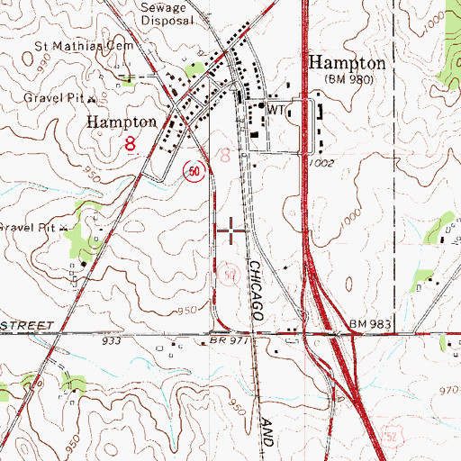 Topographic Map of Randolph - Hampton Fire Department Station 2, MN