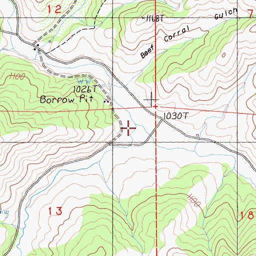 Topographic Map of Duzel Creek, CA