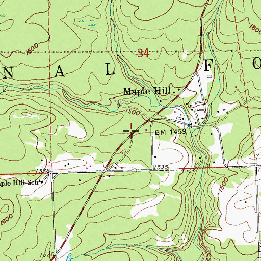 Topographic Map of Maple Hill Volunteer Fire Department Station 1, MN