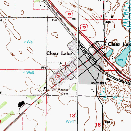 Topographic Map of Clear Lake Fire Department, MN